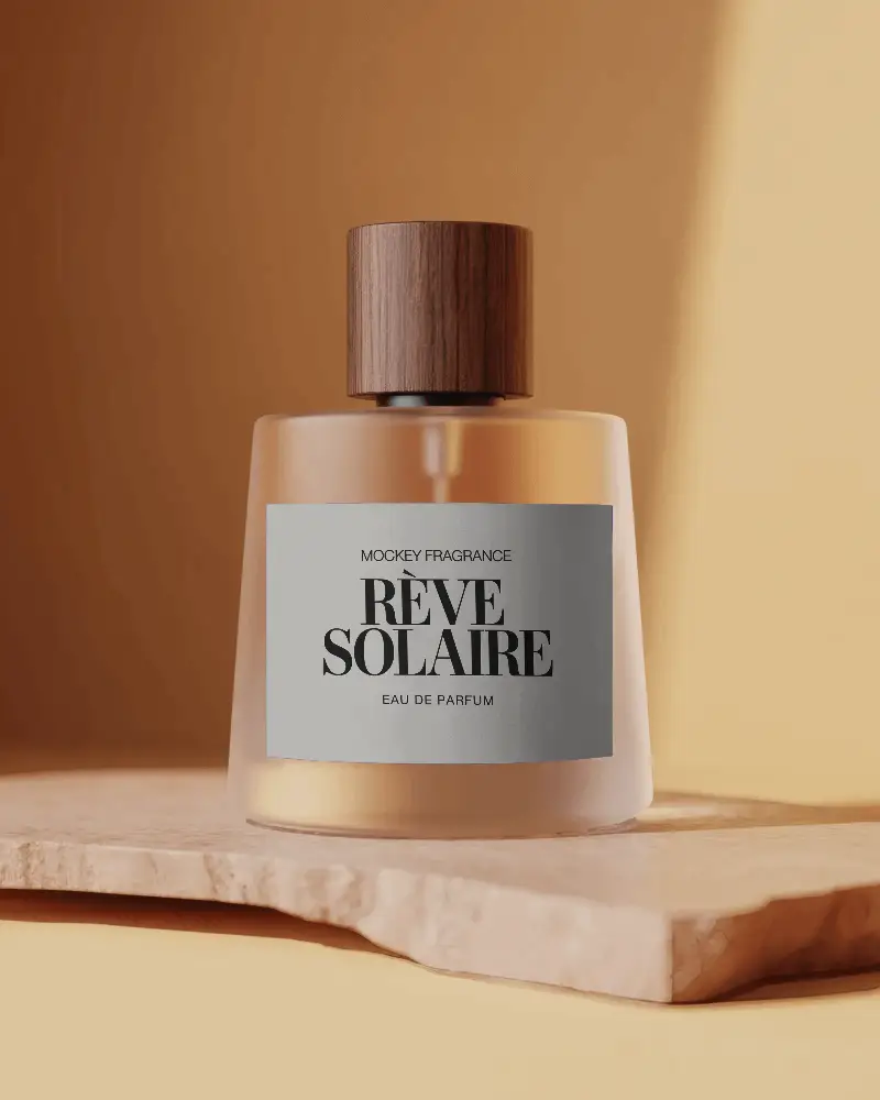 Premium Scent Bottle Mockup On Natural Warm Background