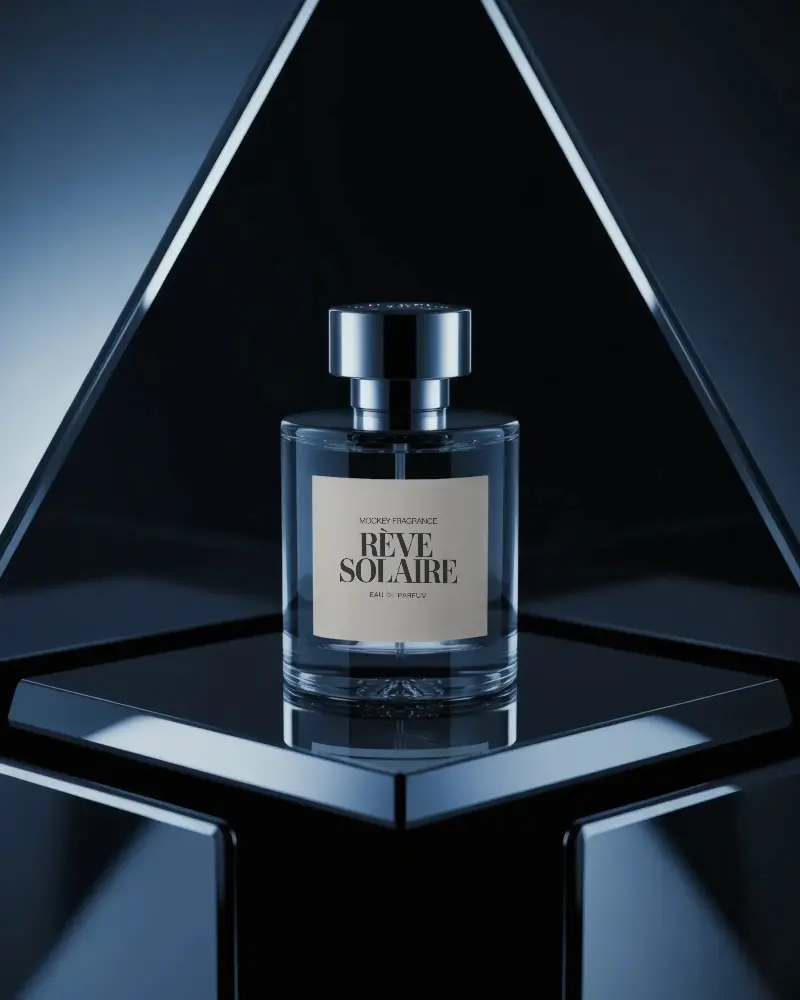 luxury-perfume-mockup-on-reflective-geometric-platform-for-premium-fragrance-brand