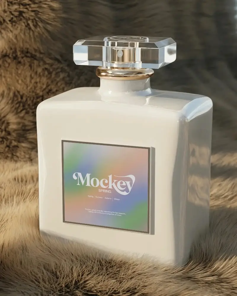 Luxury Perfume Bottle Mockup With Transparent Cap And Elegant Design For Branding Use