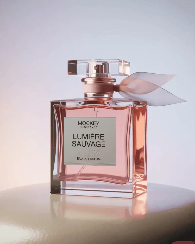 elegant-feminine-fragrance-bottle-with-ribbon-accessory-for-luxury-commercial-display