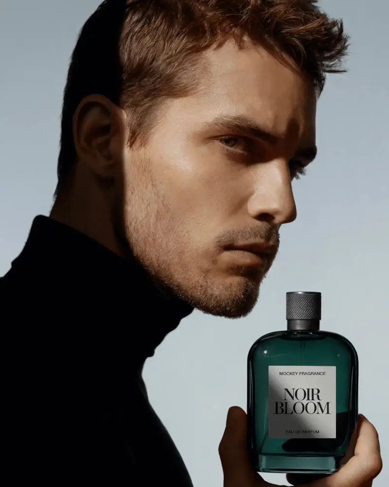 Modern Mens Fragrance Mockup High End Prestige Perfume Packaging Design For Brand Presentation