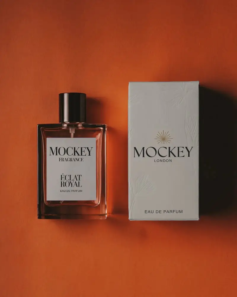 Elegant Perfume Bottle Mockup With Customizable Label And Packaging Mockup For Fragrance Brands