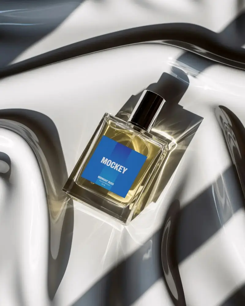 perfume-bottle-mockup-showcasing-luxury-fragrance-on-shiny-fluid-backdrop