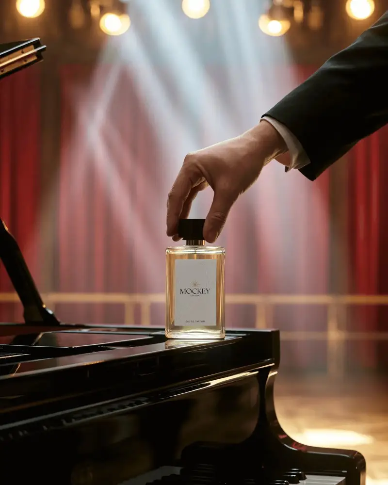 elegant-perfume-mockup-hand-placing-glass-bottle-on-grand-piano-in-luxury-theatre-lighting-scene