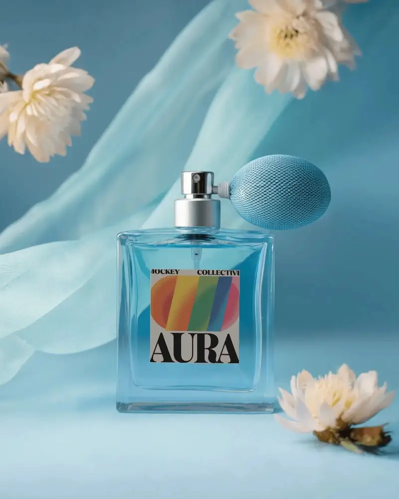 elegant-perfume-mockup-blue-glass-bottle-with-spray-bulb-surrounded-by-soft-flowers-and-fabric