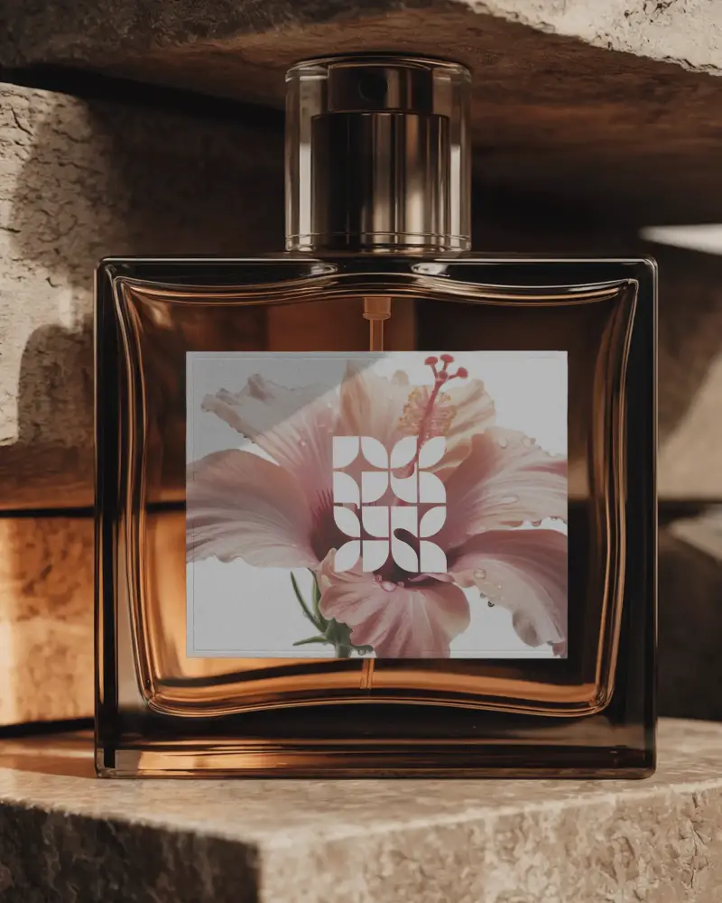 Elegant Square Fragrance Bottle With Spray Top For Premium Perfume Mockup