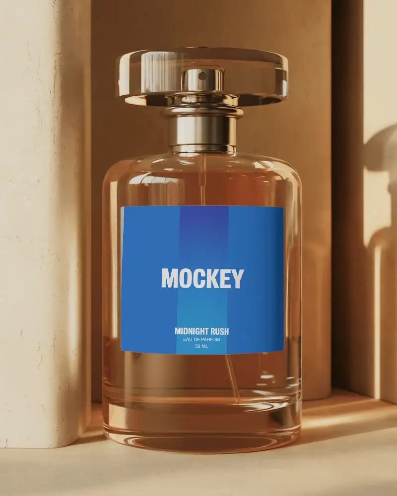 Customizable Perfume Packaging Mockup For Beauty Products Advertising And Brand Promotion