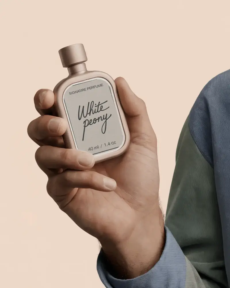 Stylish Fragrance Bottle Mockup For Brand Identity Showcase Modern Elegant Perfume Design