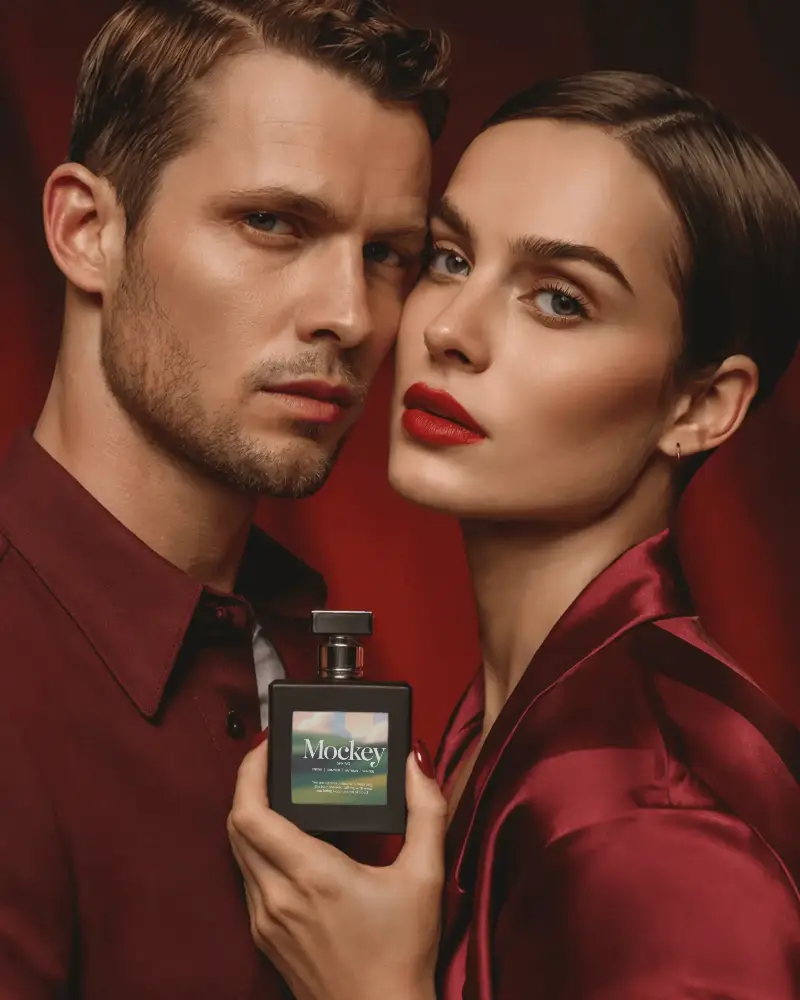 Luxury Couple Perfume Mockup Presentation For Premium Fragrance Brand Visual Marketing
