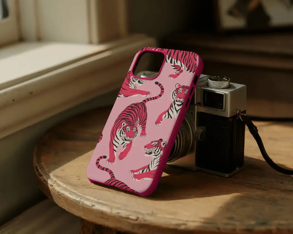 Minimalistic Phone Cover Mockup Featuring Plain Smooth Textured Protective Case Design