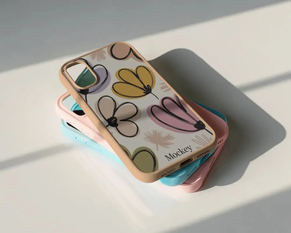 Smartphone Cover Mockup Display With Simple Clean Background For Presentation