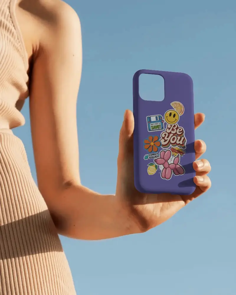 Realistic Handheld Phone Cover Mockup With Clean Design Ideal For Brand Showcasing