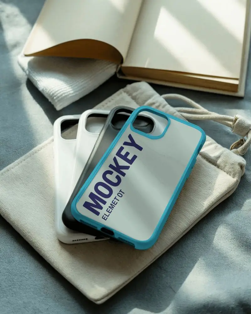 Realistic Phone Cover Mockup Display With Detailed Shadows And Space For Custom Designs