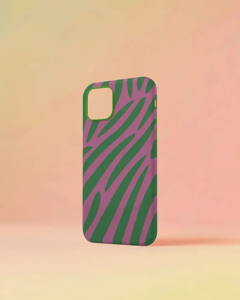 Standing Phone Case Mockup Minimal Cover Against Soft Pastel Background Modern Stylish Display