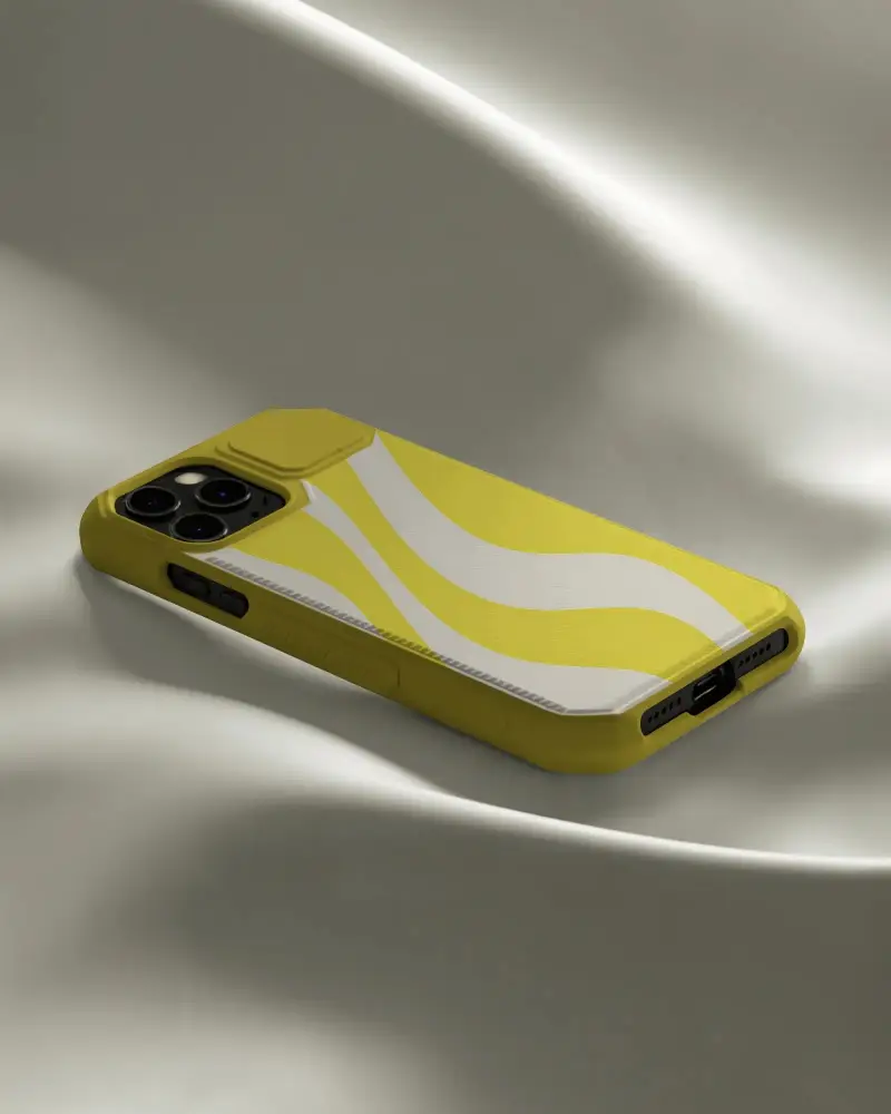 Smartphone Cover Mockup Lying On Smooth Fabric Surface Luxury Modern Stylish Showcase