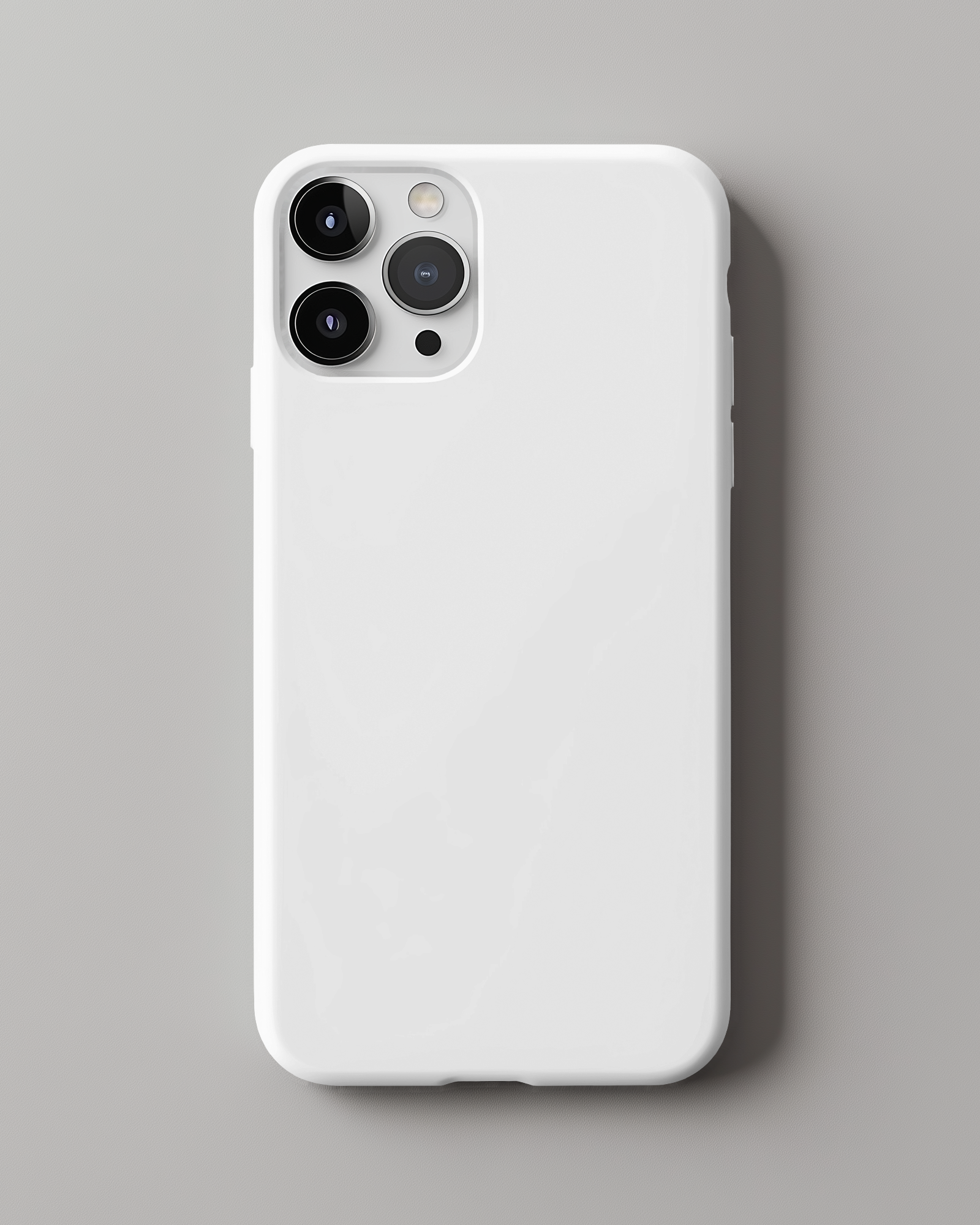 White Phone Case Mockup Minimalistic Design Flat Lay On Neutral Background Clean And Simple Template 070