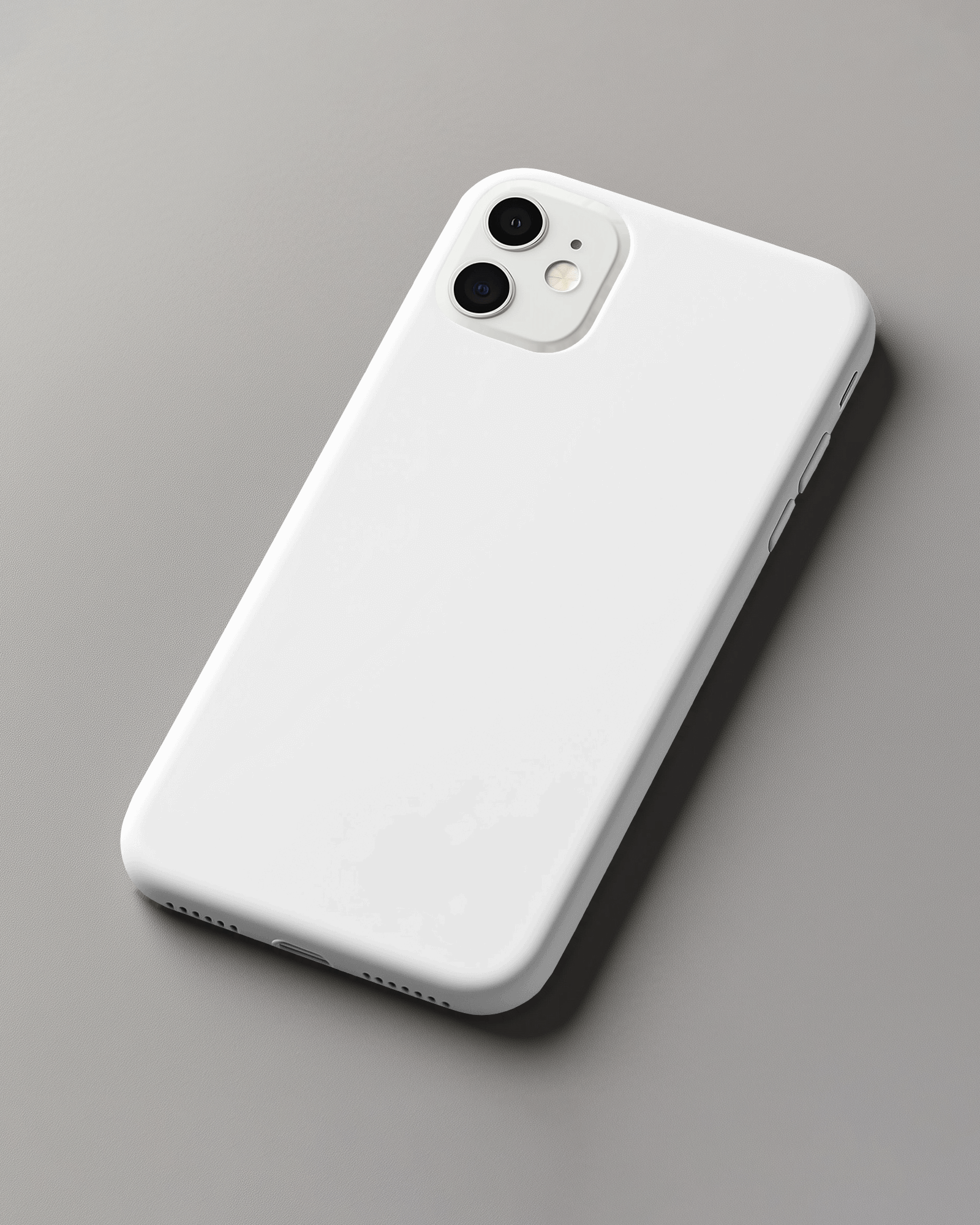 White Phone Cover Mockup On Neutral Grey Background Premium And Minimal Aesthetic 073
