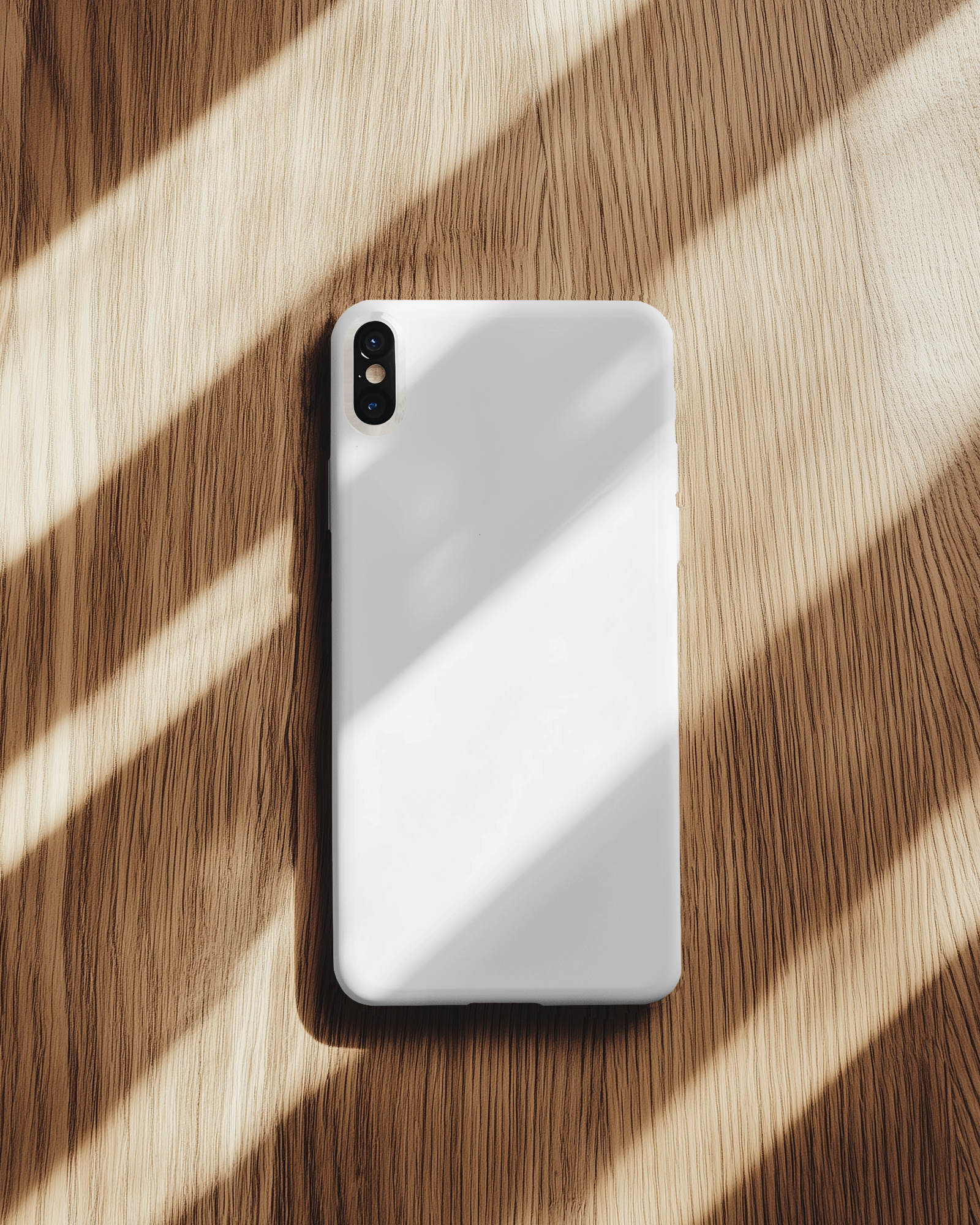 Stylish Iphone Cover Mockup On Wooden Background Focused Design 076