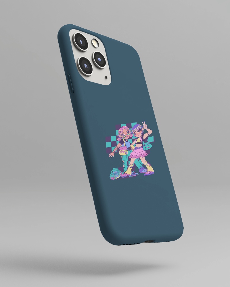 Modern Phone Cover Mockup On Neutral Grey Tone 093