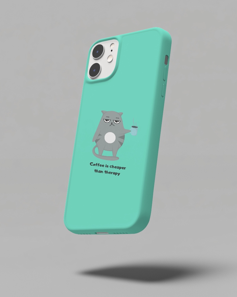 Minimalistic Grey Background Phone Cover Mockup Sleek 095