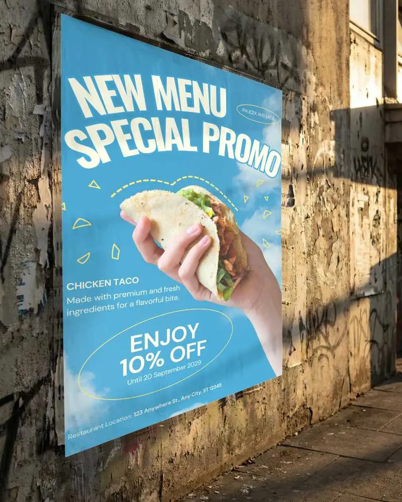 Urban Street Wall Poster Mockup For Art Design Promotion Display Background Outdoor