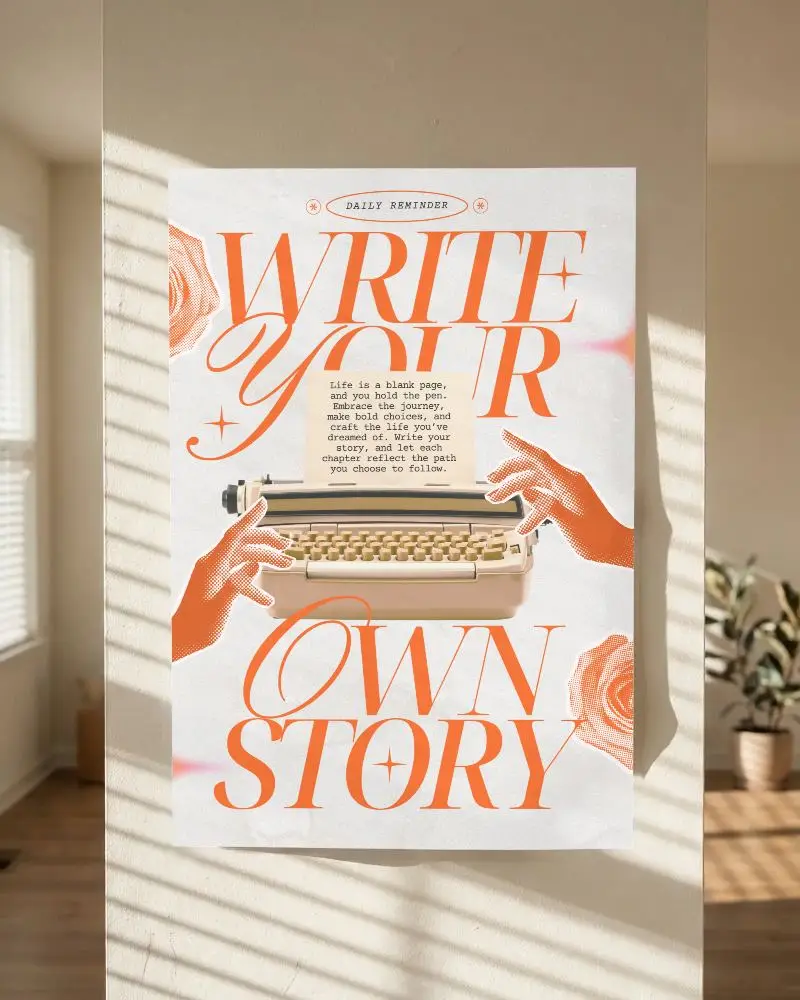 Minimalist Wall Poster Mockup With Natural Light And Shadow For Design Presentation