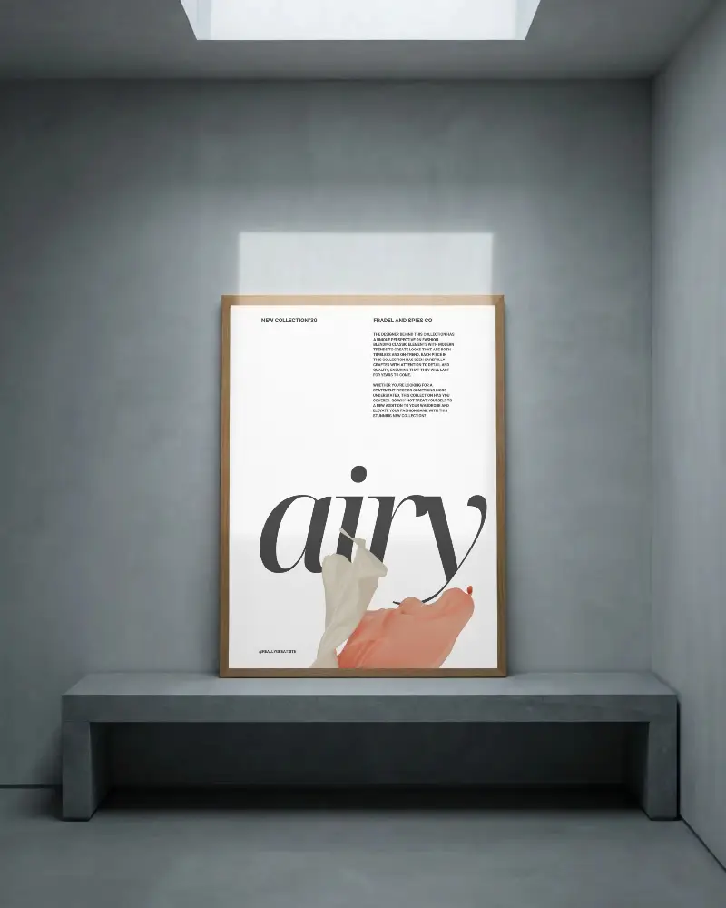 Minimalistic Poster Mockup In Industrial Room Setting For Art And Design Presentation