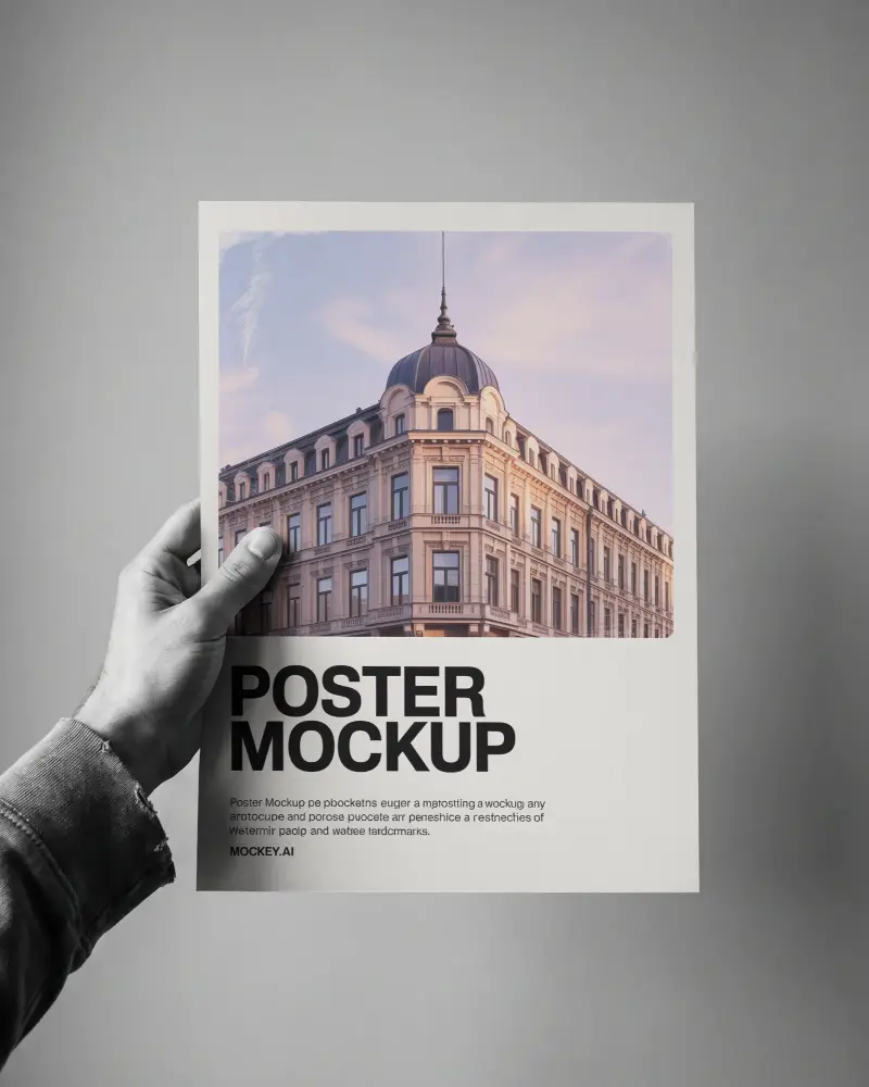 Realistic Paper Poster Mockup Held In Hand For Professional Marketing And Branding