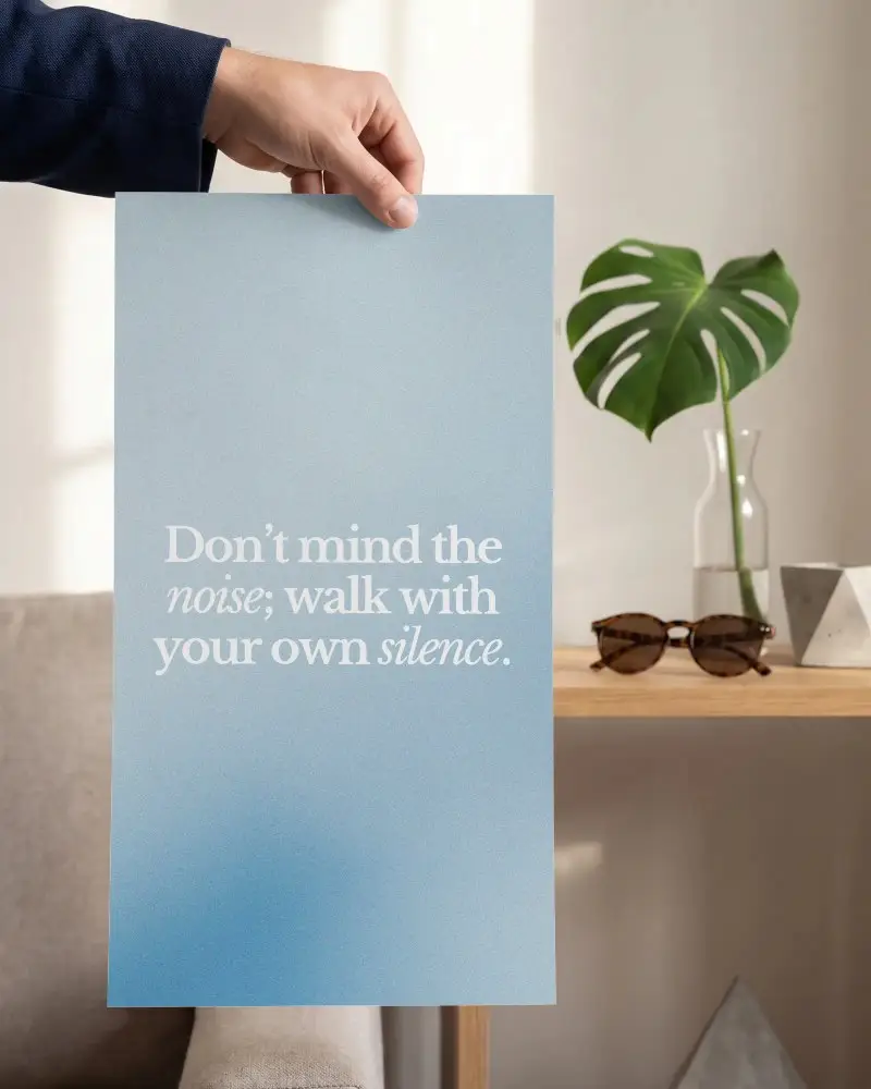 Vertical Empty Poster Mockup For Presentation In Cozy Living Space Setting