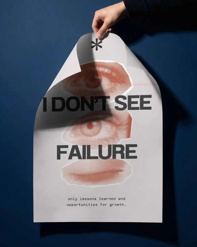 Minimalistic Closeup Of Poster Mockup Being Peeled From Corner On Solid Background