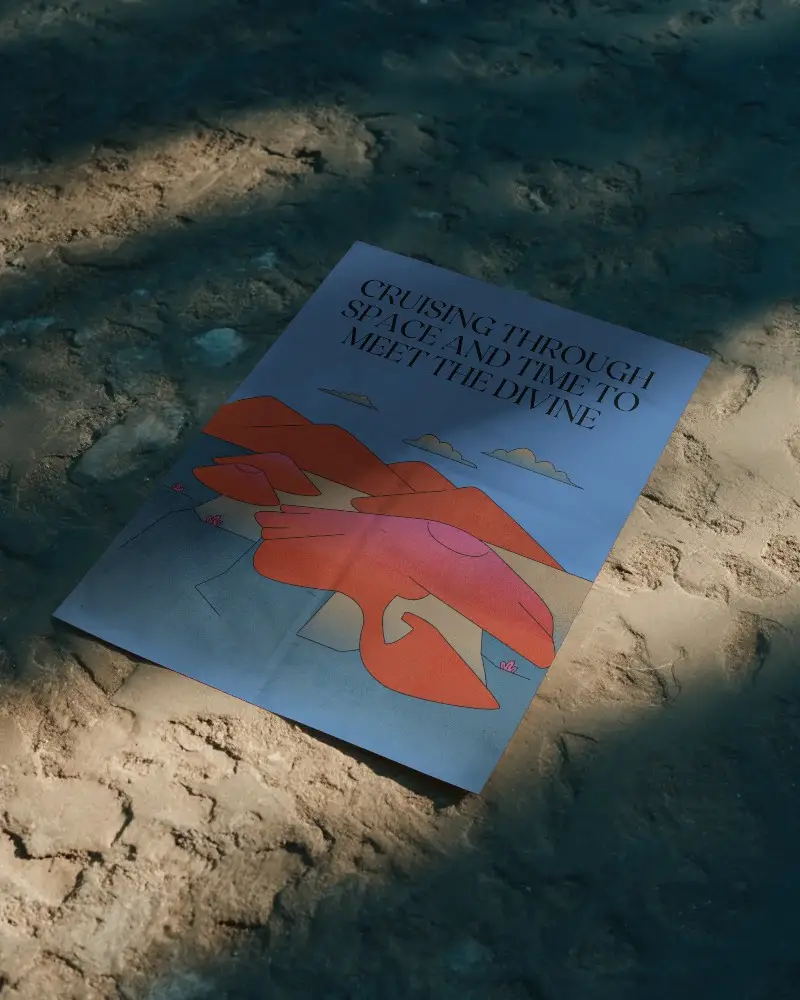 Realistic Poster Mockup On Rough Ground Textured Surface For Design Presentation