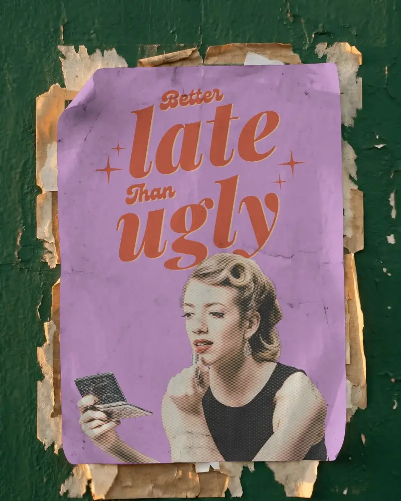 Vintage Grunge Worn Poster Mockup On Textured Peeling Wall Background For Design Display