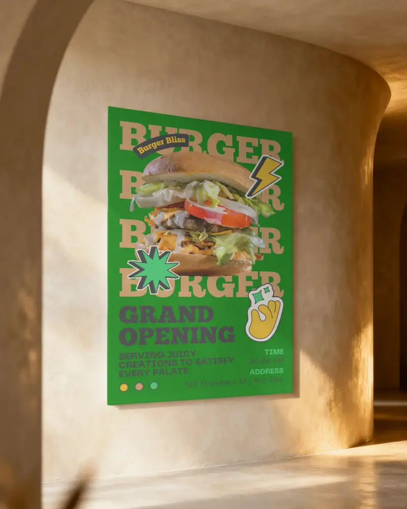 Modern Minimalist Poster Mockup On Textured Wall With Natural Light Shadows