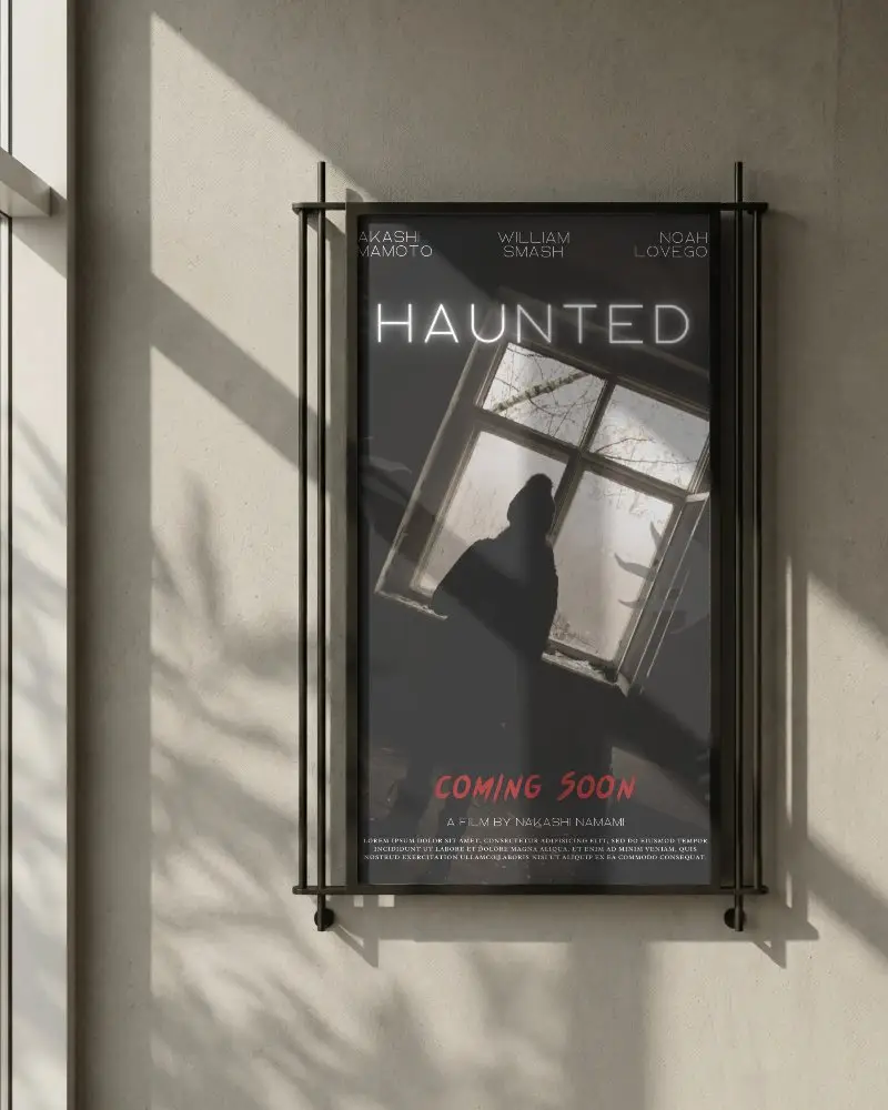 Minimalist Vertical Poster Mockup On Textured Wall With Natural Light And Shadow Effects