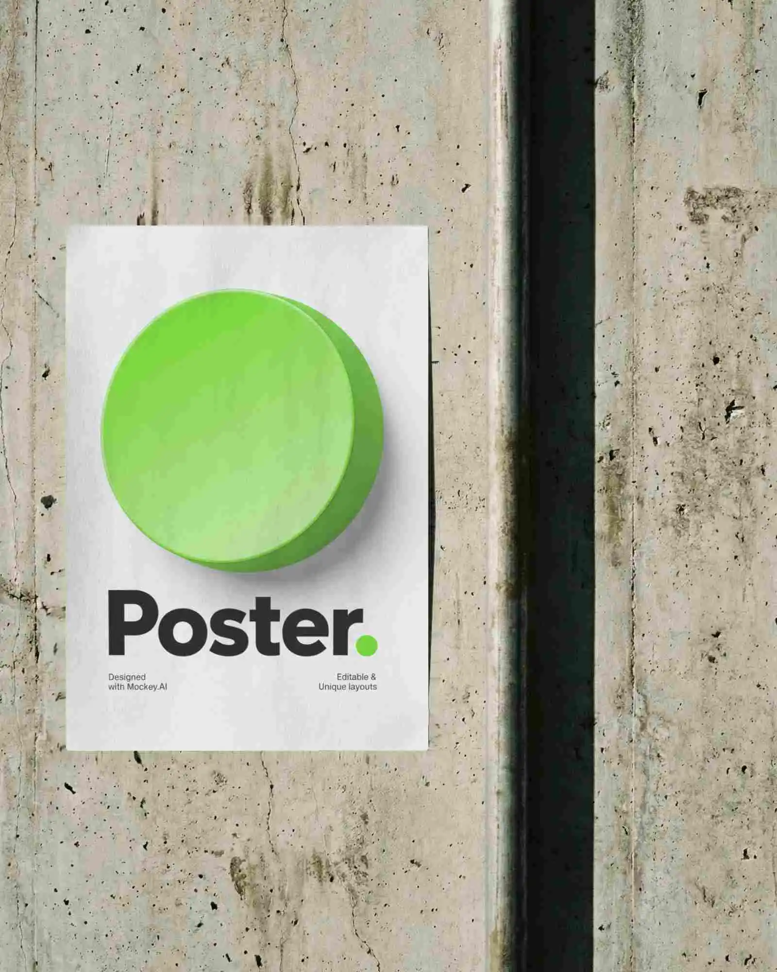 Blank Poster Mockup On Textured Cement Wall Outdoor Urban Display For Design