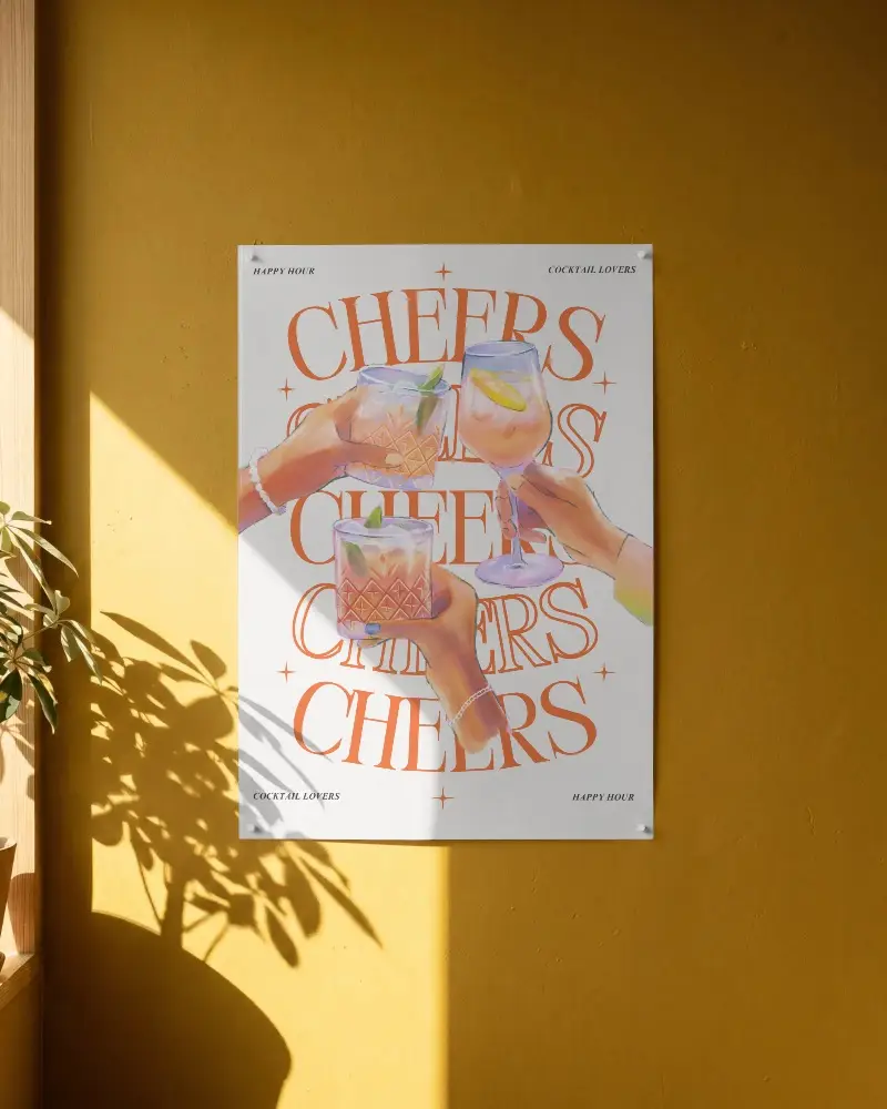 Modern Wall Poster Mockup With Natural Light And Plant Shadow For Design Showcase