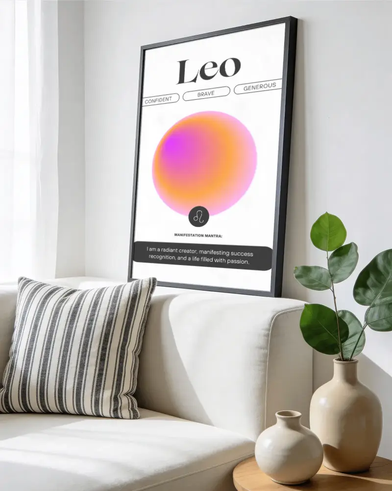 Bright Cozy Home Decor Scene With Frame Poster Mockup Striped Cushion And Simple Pottery Vases