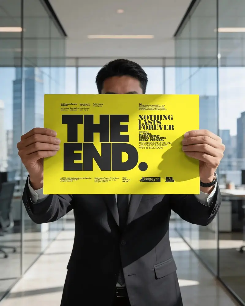 Business Presentation Poster Mockup In Office Setting For Marketing And Advertising