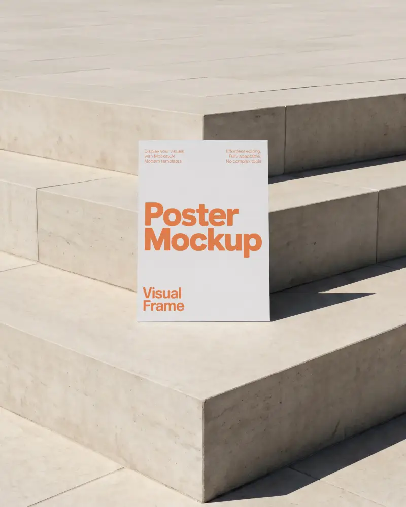 Outdoor Stone Stairs Poster Mockup For Urban Marketing And Visual Presentation
