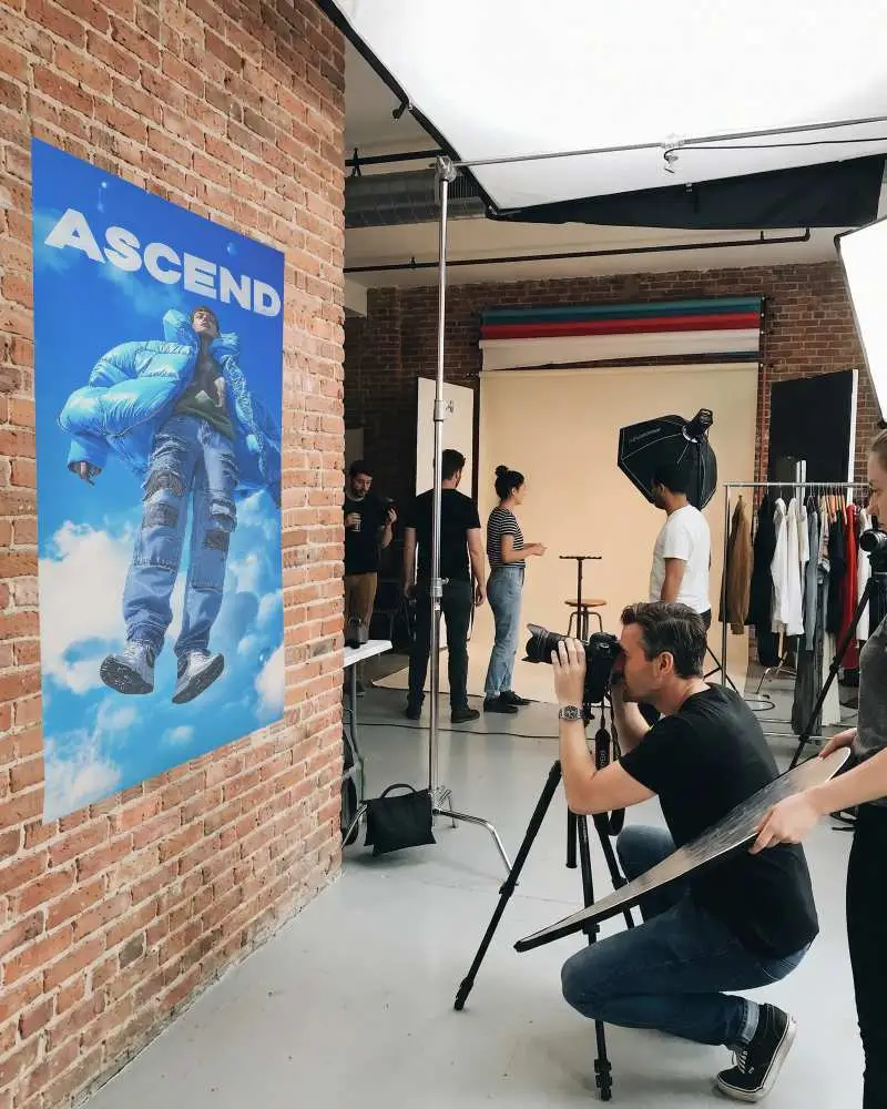 Professional Photo Studio Shoot Artistic Poster Mockup Photography Session Indoor Studio Setting