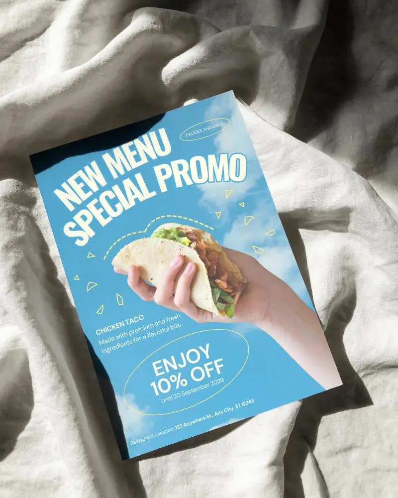 Blank Poster Mockup On Textured Fabric Background For Stylish Presentation Usage