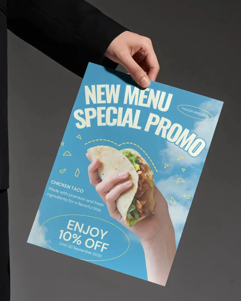 Hand Holding Blank Poster Mockup Minimalist Modern Design Display Ideal For Marketing Promotion