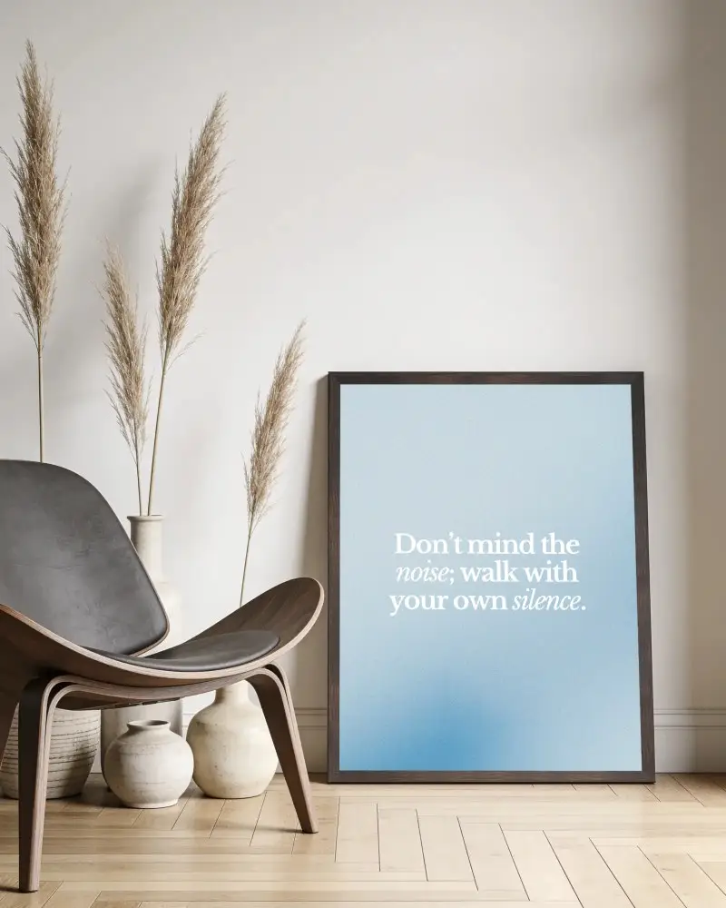 Modern Minimalist Poster Mockup With Wooden Frame And Decorative Vases For Interior Design