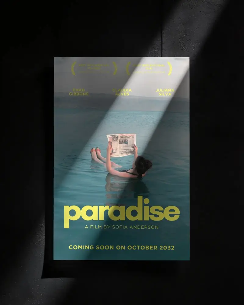 Minimalistic Vertical Poster Mockup With Dramatic Light Shadow Effect For Design Showcase