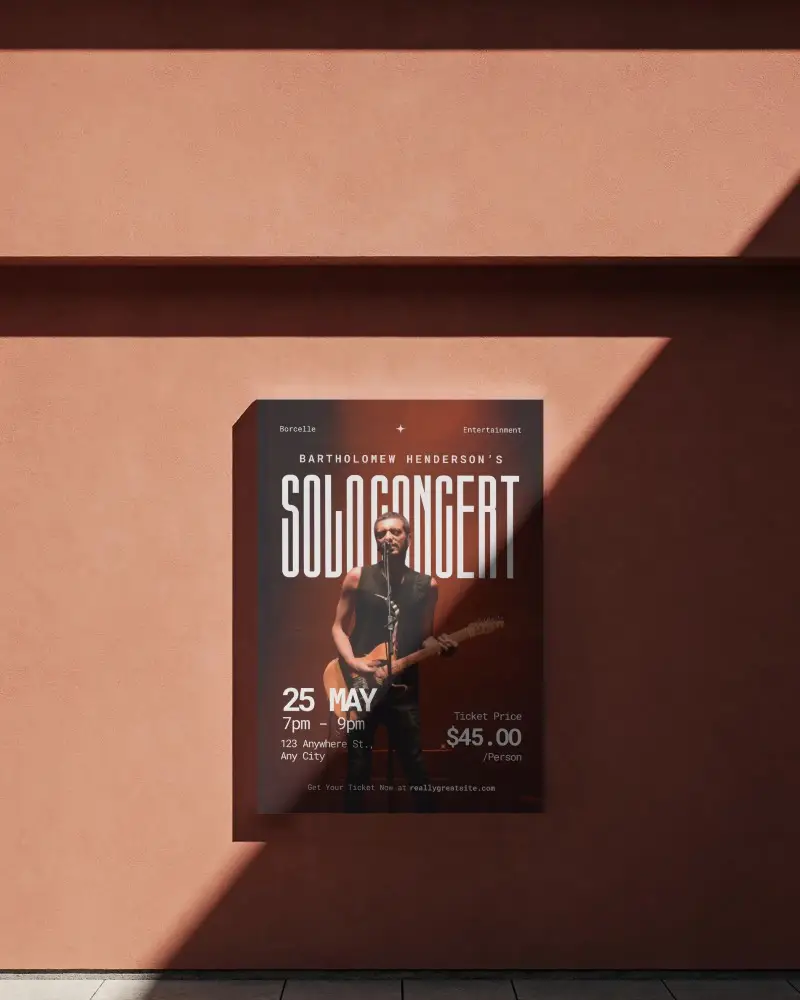 Modern Minimalist Poster Mockup With Natural Shadow Effects For Creative Branding Projects