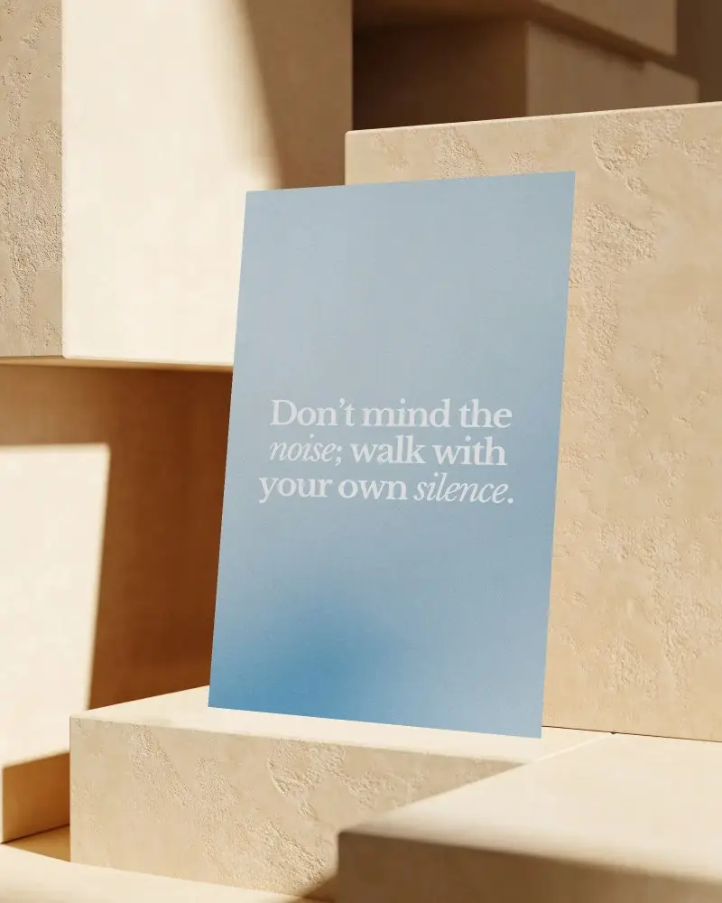Empty Poster Mockup Placed On Steps With Smooth Texture Clean Minimalistic Presentation
