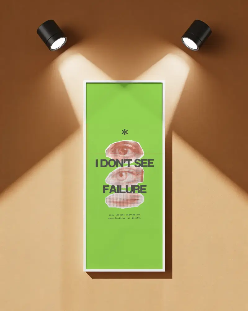 Vertical Poster Mockup On Textured Wall With Dual Spotlights For Design Showcase