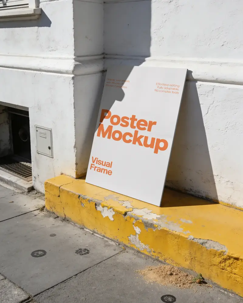 Street Corner Poster Mockup Urban Wall Background Creative Advertising Display Design