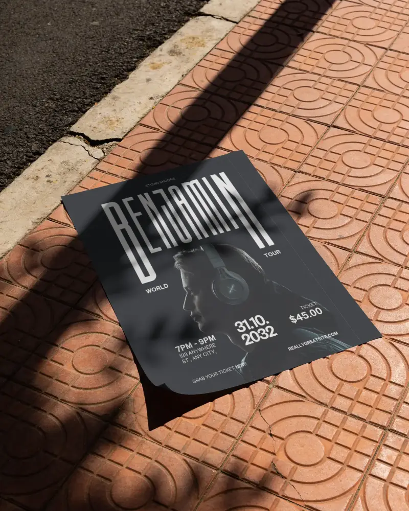 Minimalist Urban Poster Mockup Showcasing Realistic Light And Shadow Play