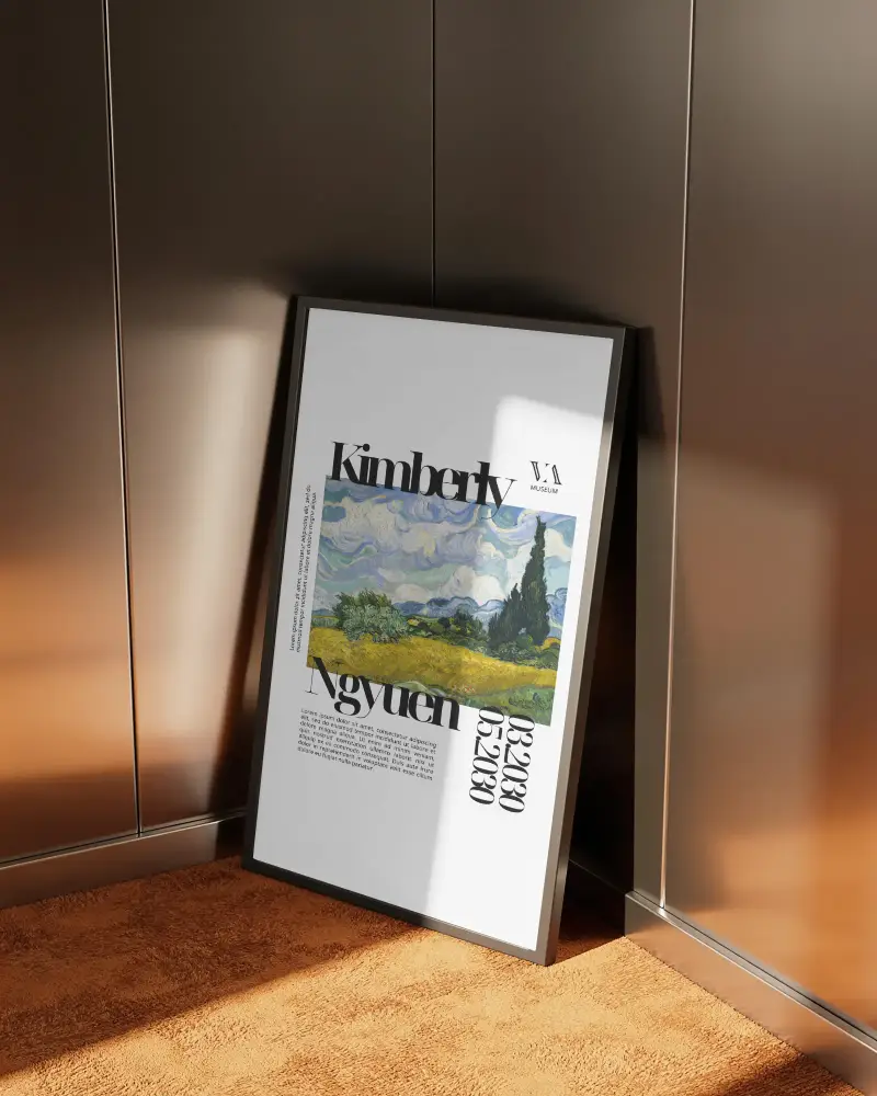 Sleek Minimalist Room Corner Blank Poster Mockup With Soft Natural Light